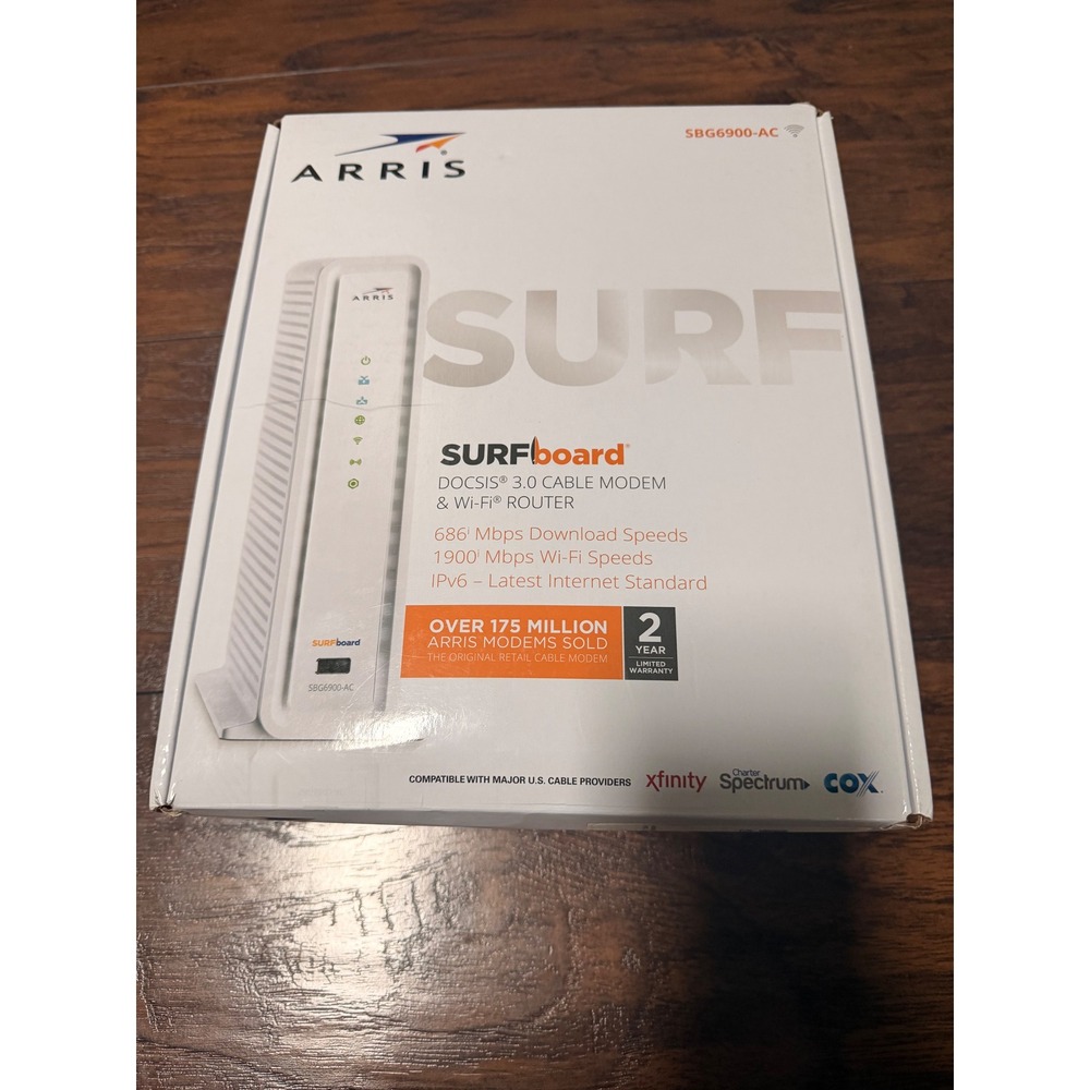 Arris SURFboard‎ SBG6900-AC DOCSIS 3.0 Cable Modem AC1900 Wi-Fi Router White